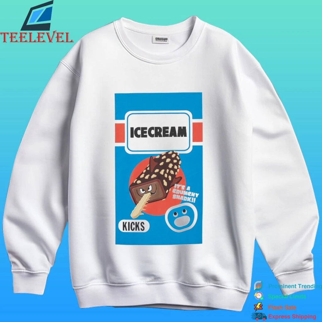 Ice Cream Crunchy Shark Ls Shirt