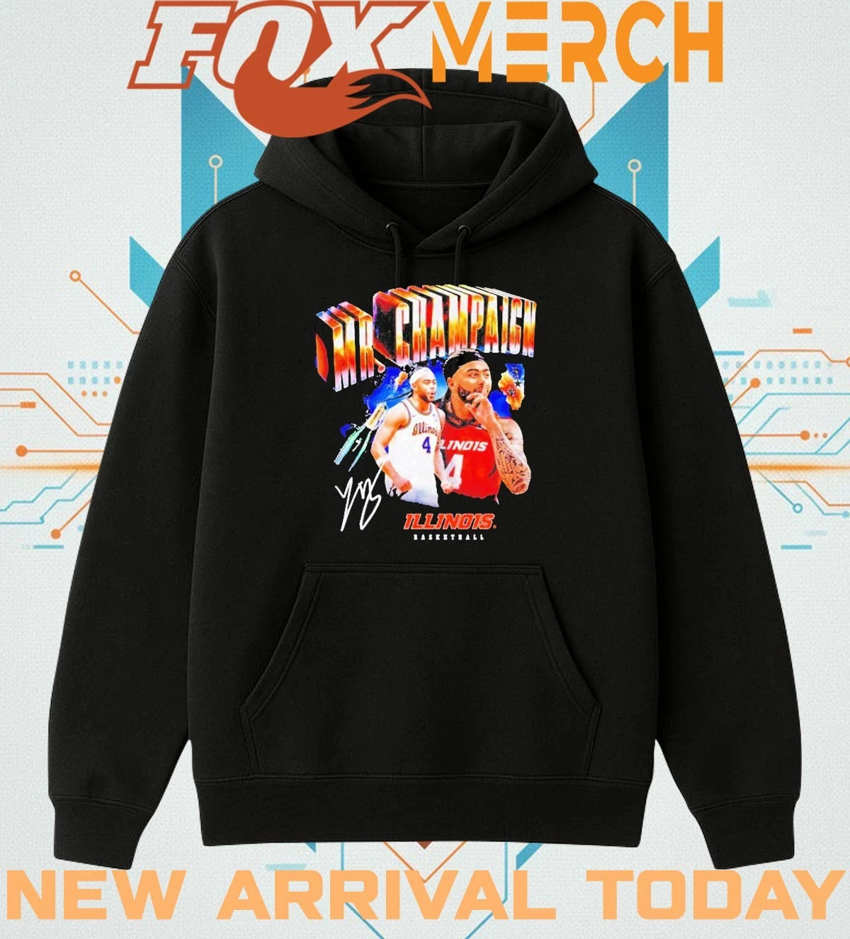 Illinois Basketball Kylan Boswell Mr Champaign signature graphic t-shirt