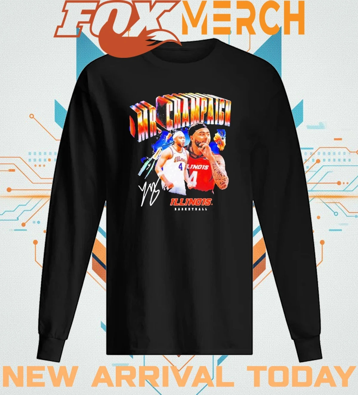 Illinois Basketball Kylan Boswell Mr Champaign signature graphic t-shirt
