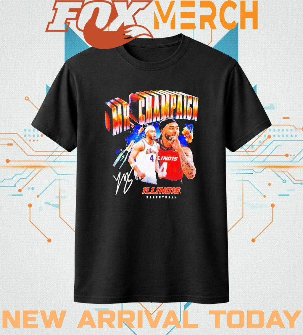 Illinois Basketball Kylan Boswell Mr Champaign signature graphic t-shirt