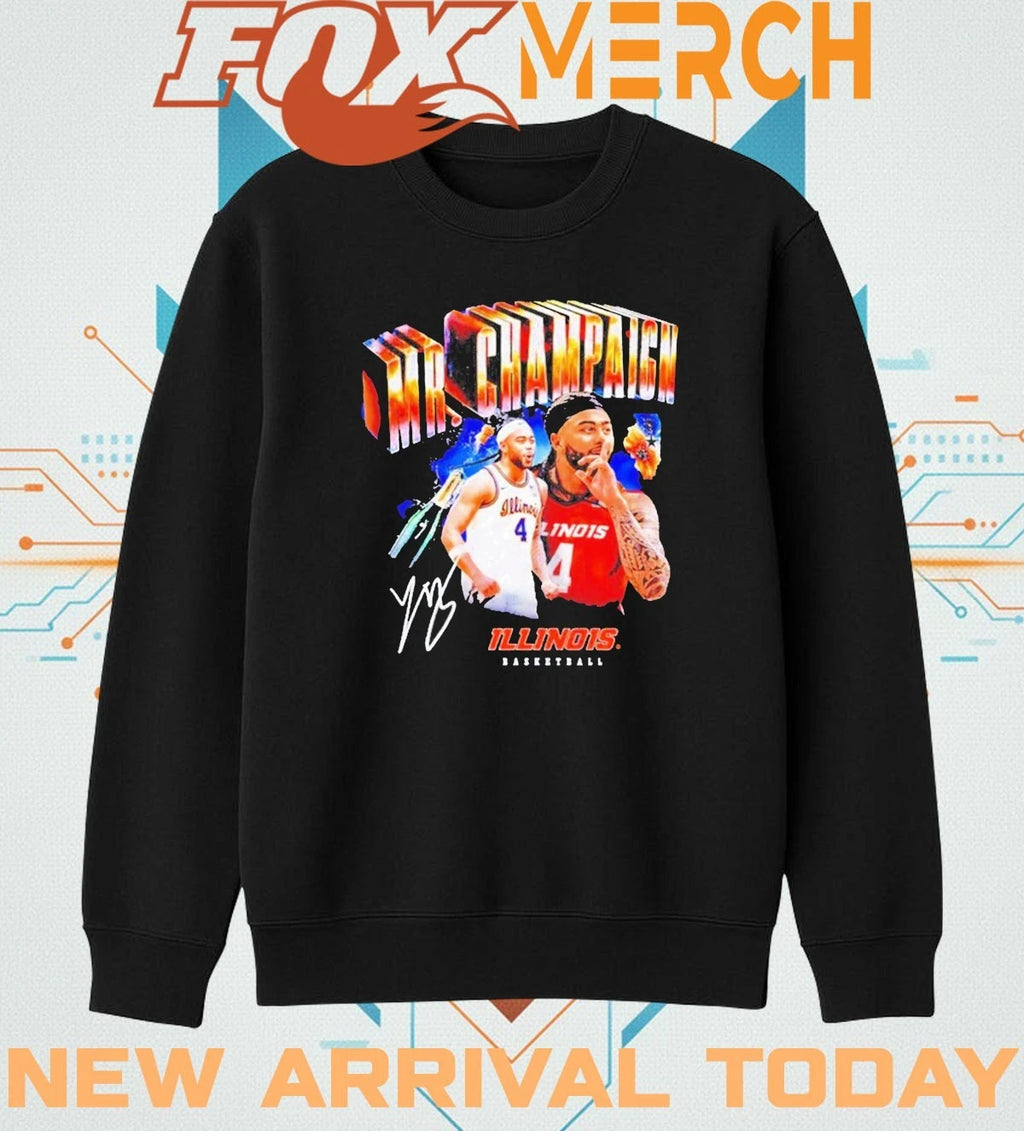 Illinois Basketball Kylan Boswell Mr Champaign signature graphic t-shirt