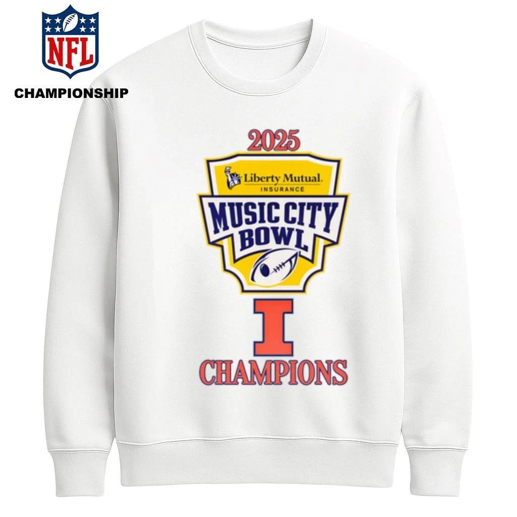 Illinois Fighting Illini 2025 Music City Bowl Champions Logo Shirt