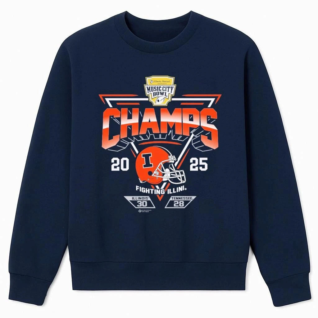 Illinois Fighting Illini 2025 TransPerfect Music City Champs Score Shirt