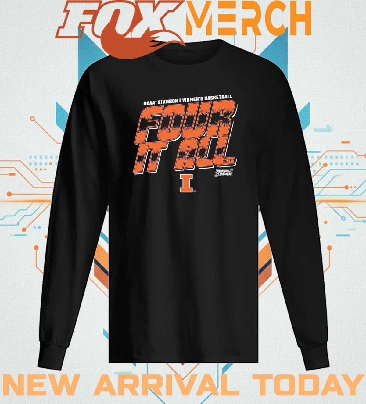 Illinois Fighting Illini 2026 NCAA Division I Women’s Basketball Four It All t-shirt