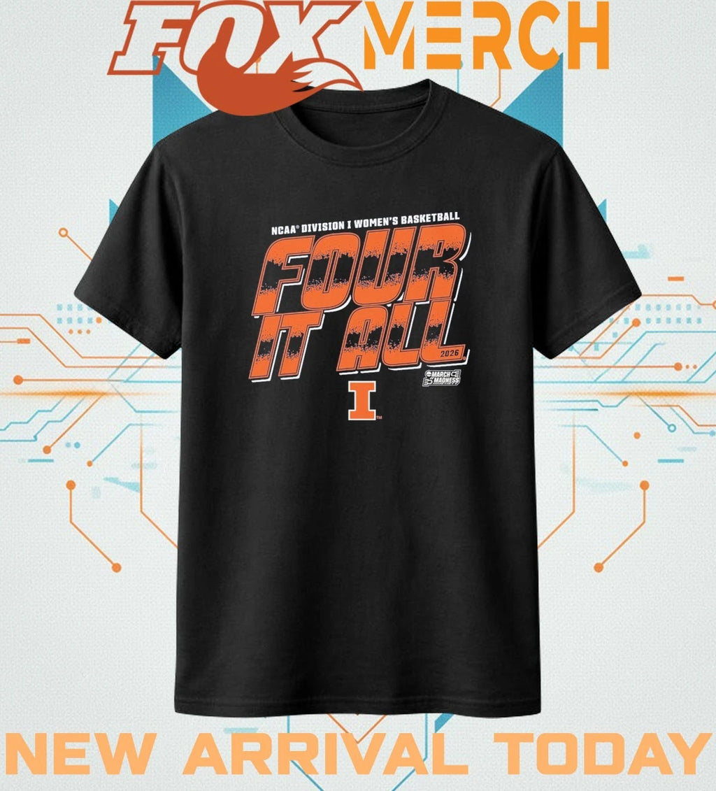 Illinois Fighting Illini 2026 NCAA Division I Women’s Basketball Four It All t-shirt