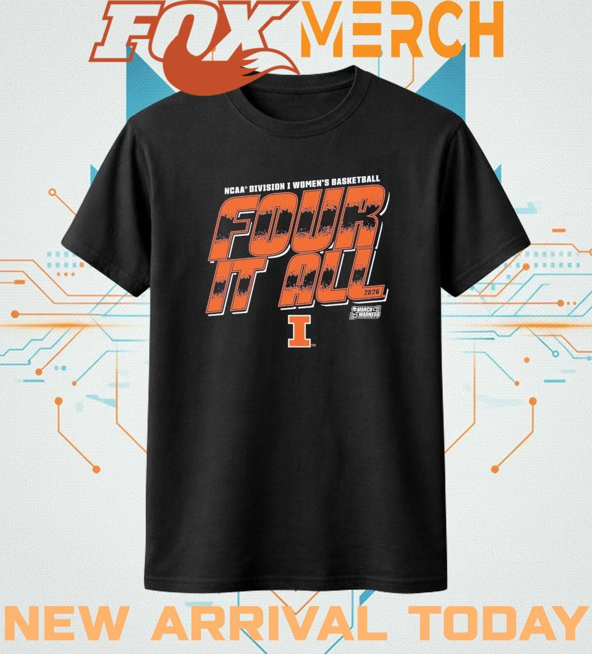 Illinois Fighting Illini 2026 NCAA Division I Women’s Basketball Four It All t-shirt