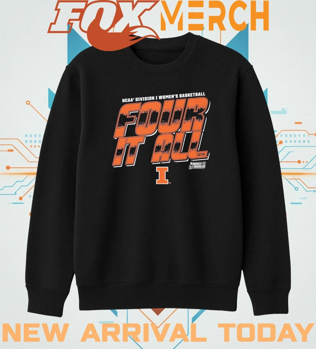Illinois Fighting Illini 2026 NCAA Division I Women’s Basketball Four It All t-shirt