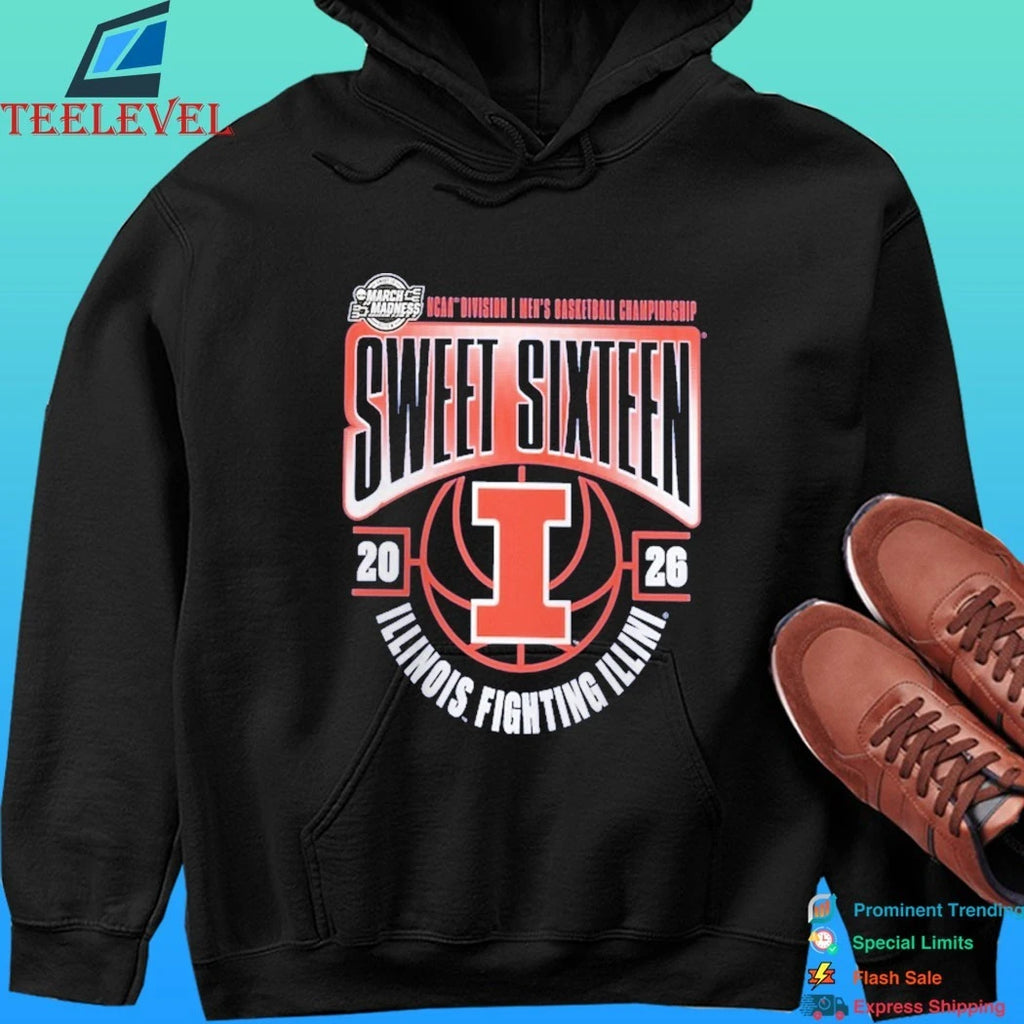Illinois Fighting Illini 2026 Ncaa Men’s Basketball Tournament March Madness Sweet 16 Shirt