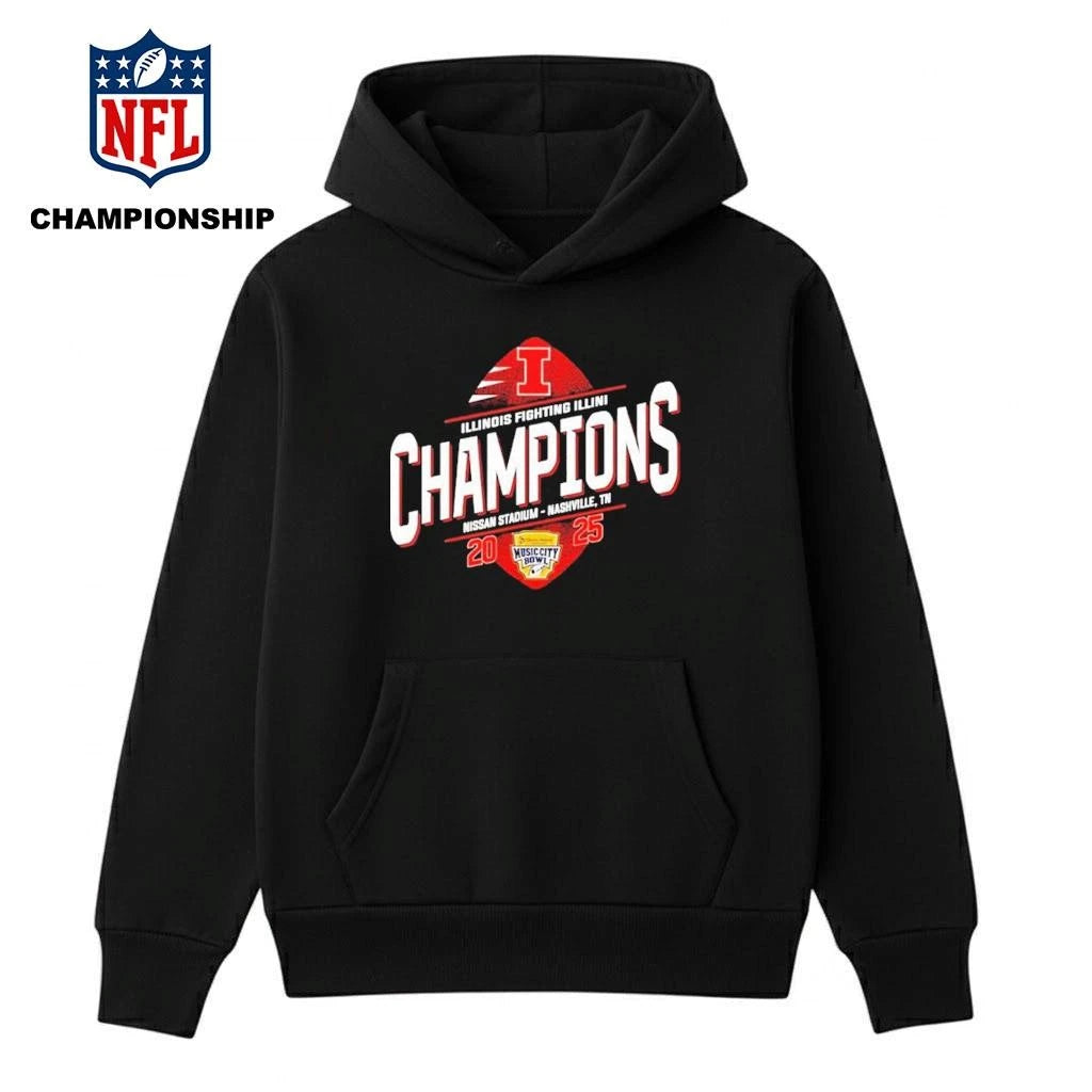 Illinois Fighting Illini Champions 2025 Music City Bowl Championship At Nissan Stadium Nashville Shirt
