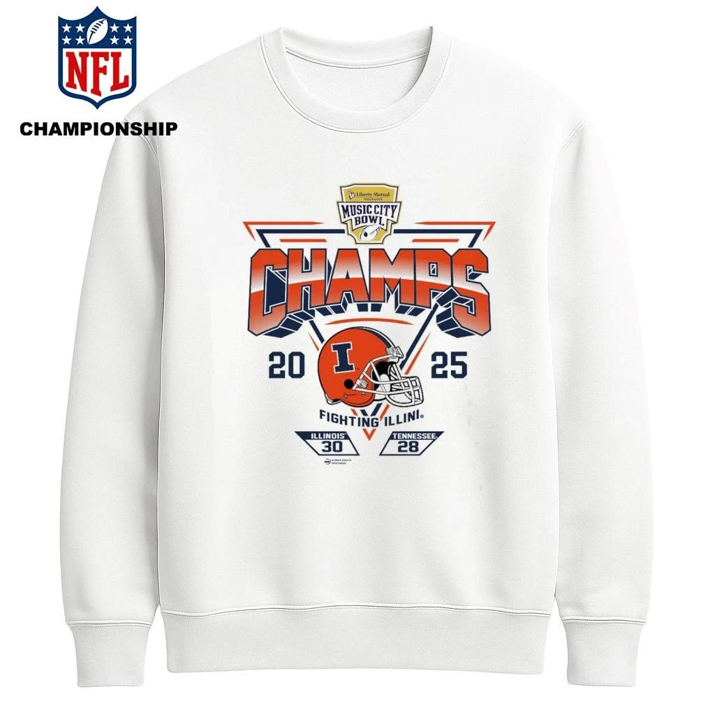 Illinois Football 2025 Music City Bowl Champions Shirt