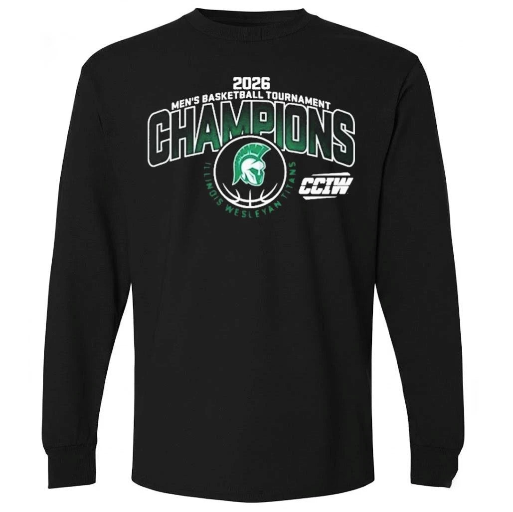 Illinois Wesleyan Titans Champions Men’s Basketball 2026 CCIW Tournament Shirt