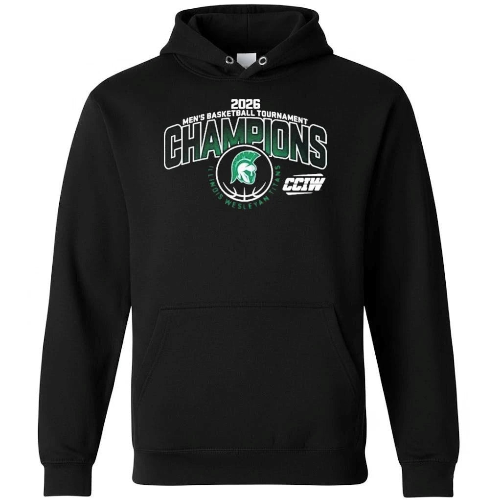 Illinois Wesleyan Titans Champions Men’s Basketball 2026 CCIW Tournament Shirt