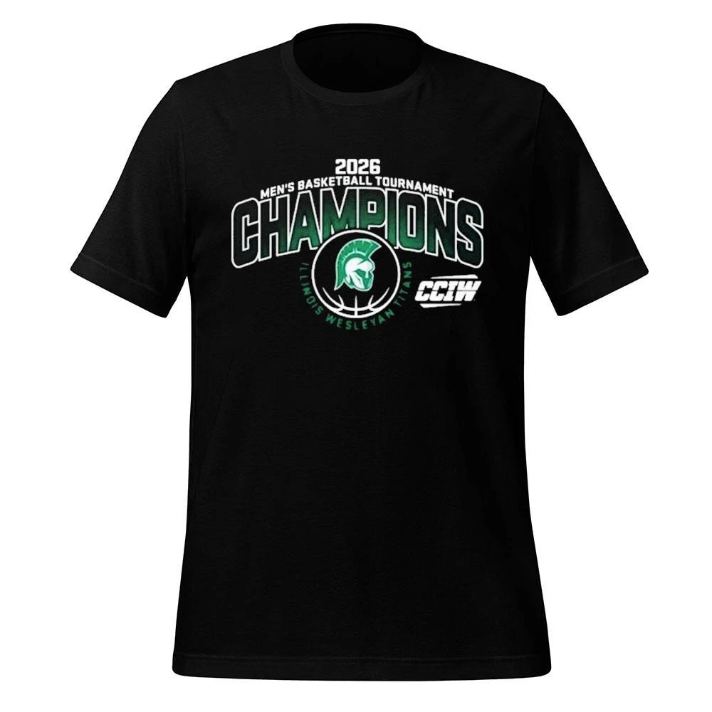 Illinois Wesleyan Titans Champions Men’s Basketball 2026 CCIW Tournament Shirt