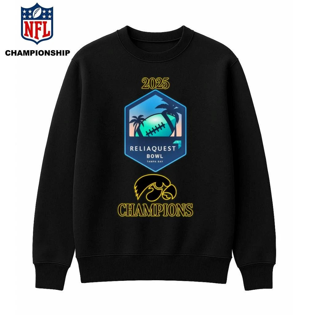 Iowa Hawkeyes 2025 ReliaQuest Bowl Champions Logo Shirt