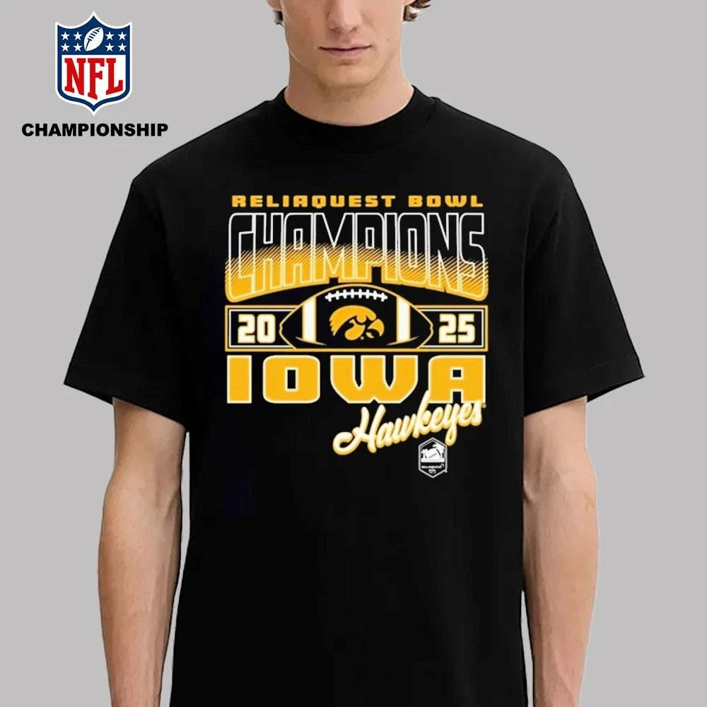 Iowa Hawkeyes Football 2025 Reliaquest Bowl Champions Locker Room Shirt