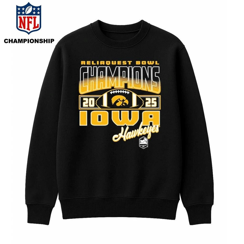 Iowa Hawkeyes Football 2025 Reliaquest Bowl Champions Locker Room Shirt