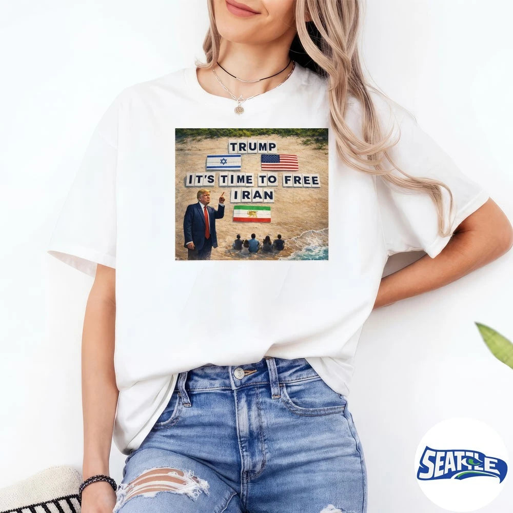 It’s Time To Free Iran – Trump No War With Iran Lion and Sun Persian Pride shirt