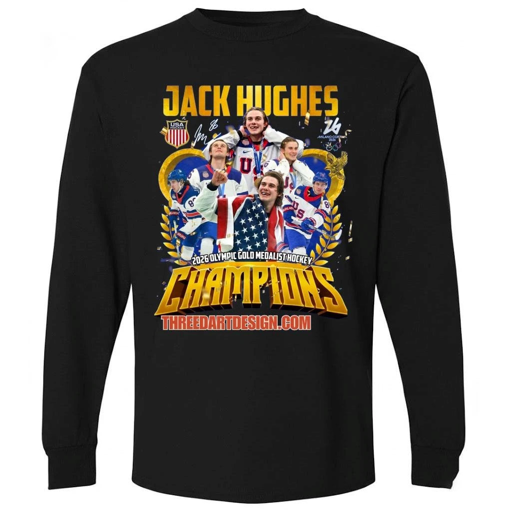 Jack Hughes 2026 Olympic Gold Medalist Hockey Champions Shirt