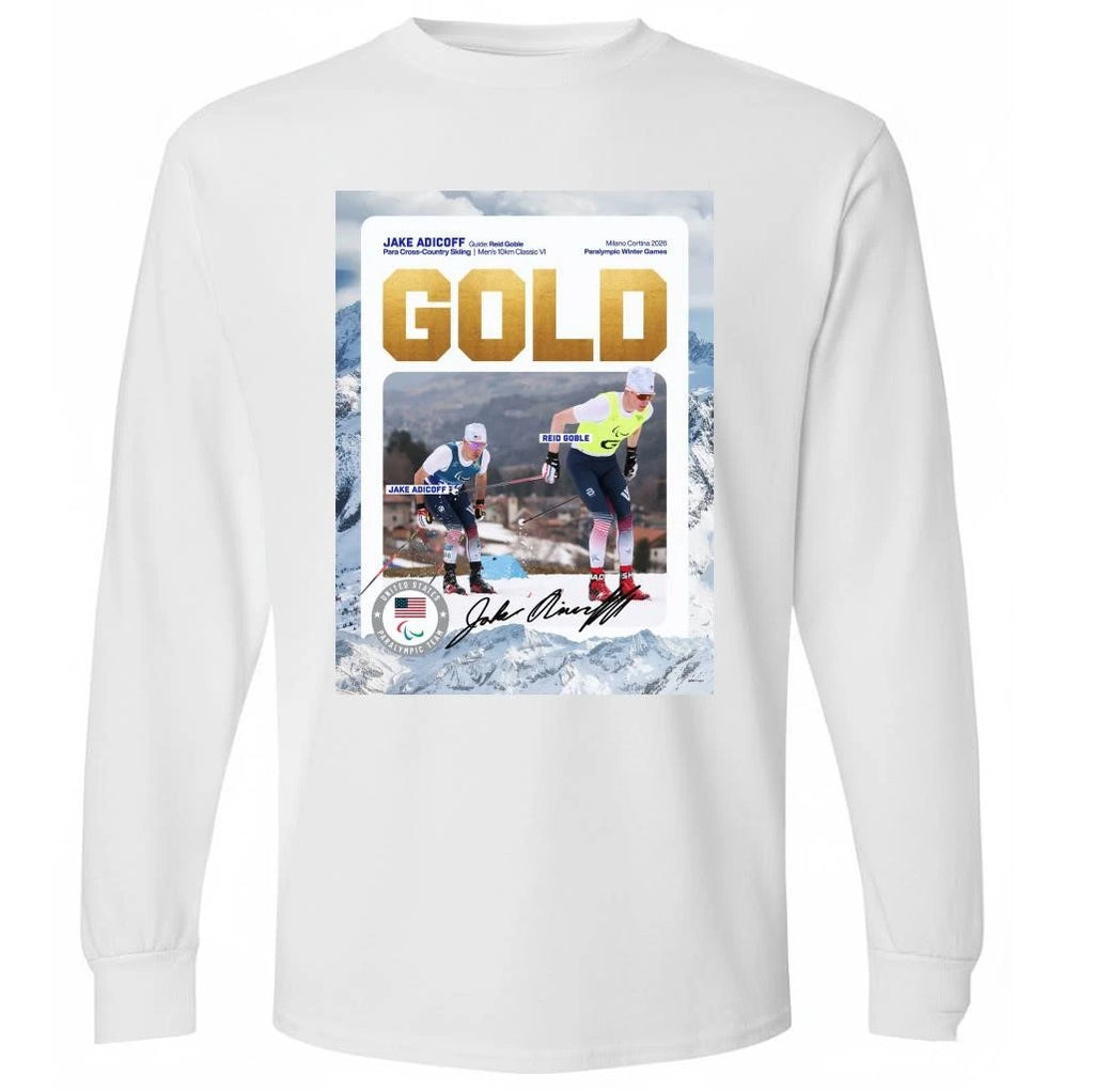Jake Adicoff Claims The 10km Classic VI Title With Reid Goble Milano Cortina Winter Paralympics 2026 Shirt