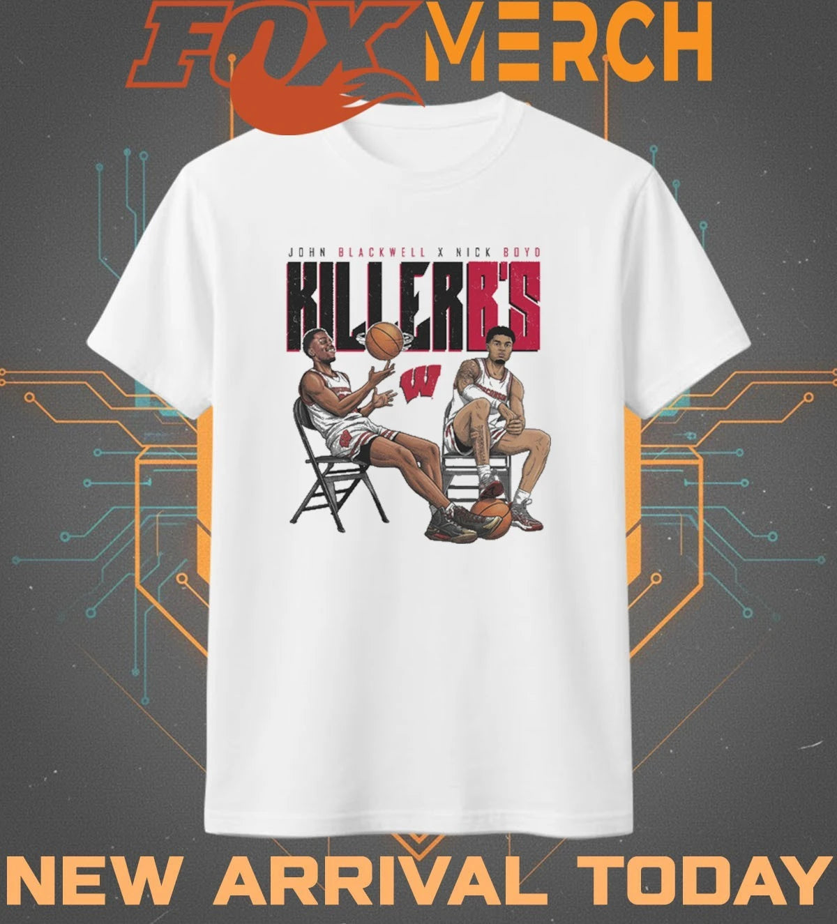 Jonathan Blackwell x Nick Boyd Killer B’s Wisconsin Badgers Chairs t-shirt