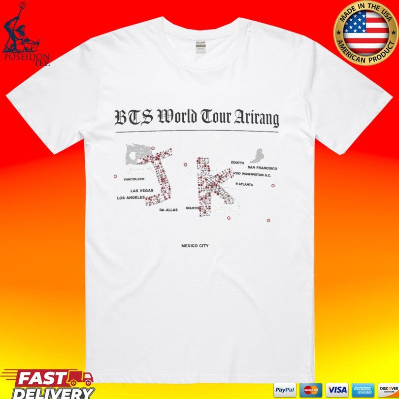 Jungkook BTS World Tour Arirang Jk 2026 In Stanford T-shirt