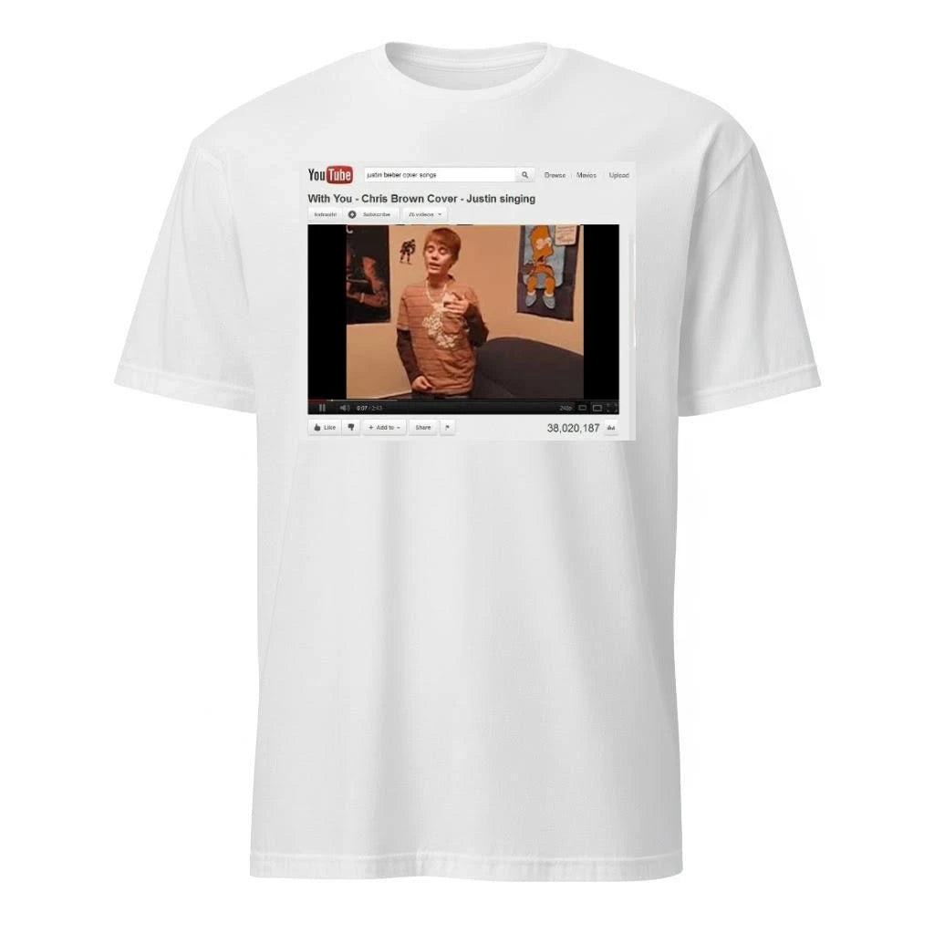 Justin Bieber Wearing With You Chris Brown Shirt