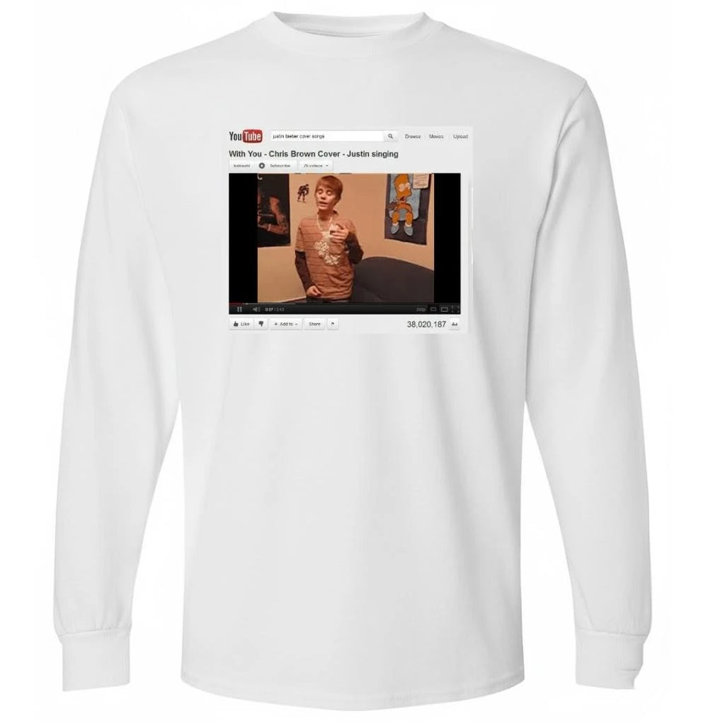 Justin Bieber Wearing With You Chris Brown Shirt