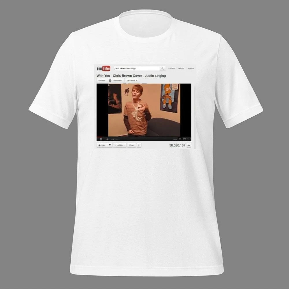Justin Bieber Wearing With You Chris Brown Shirt