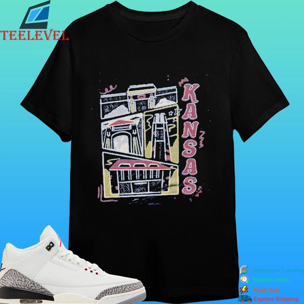 Kansas Campus Landmarks Heather Royal Shirt