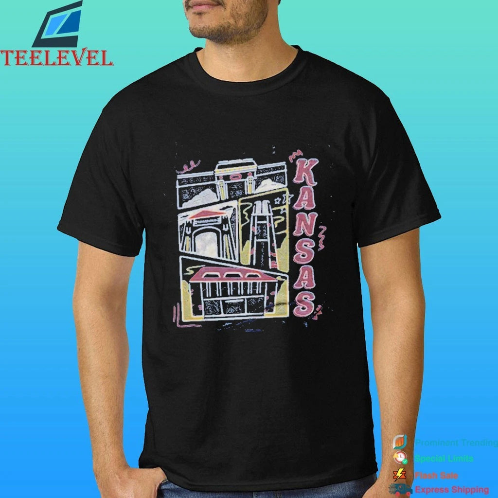 Kansas Campus Landmarks Heather Royal Shirt