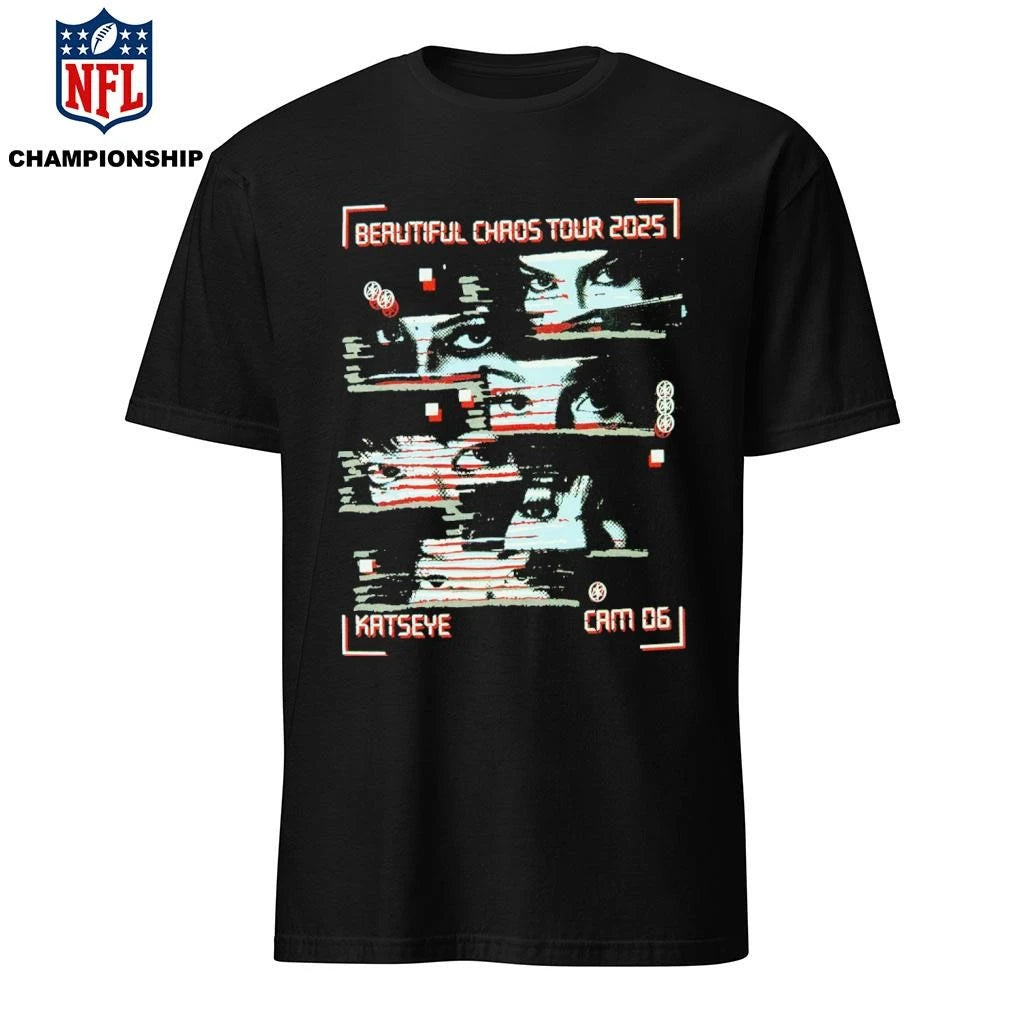Katseye Beautiful Chaos Tour 2025 Merch Collection Cam 06 Members Eyes VHS-style M.I.A Shirt