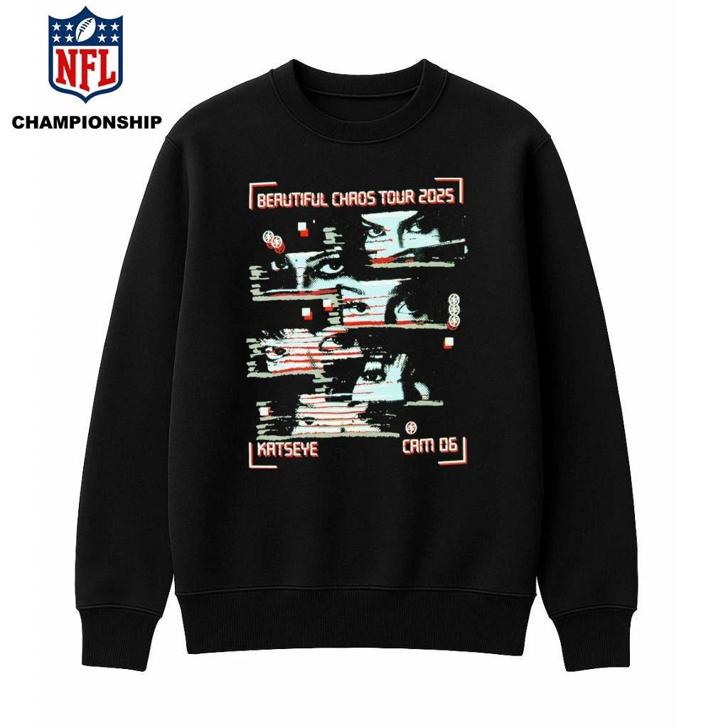 Katseye Beautiful Chaos Tour 2025 Merch Collection Cam 06 Members Eyes VHS-style M.I.A Shirt