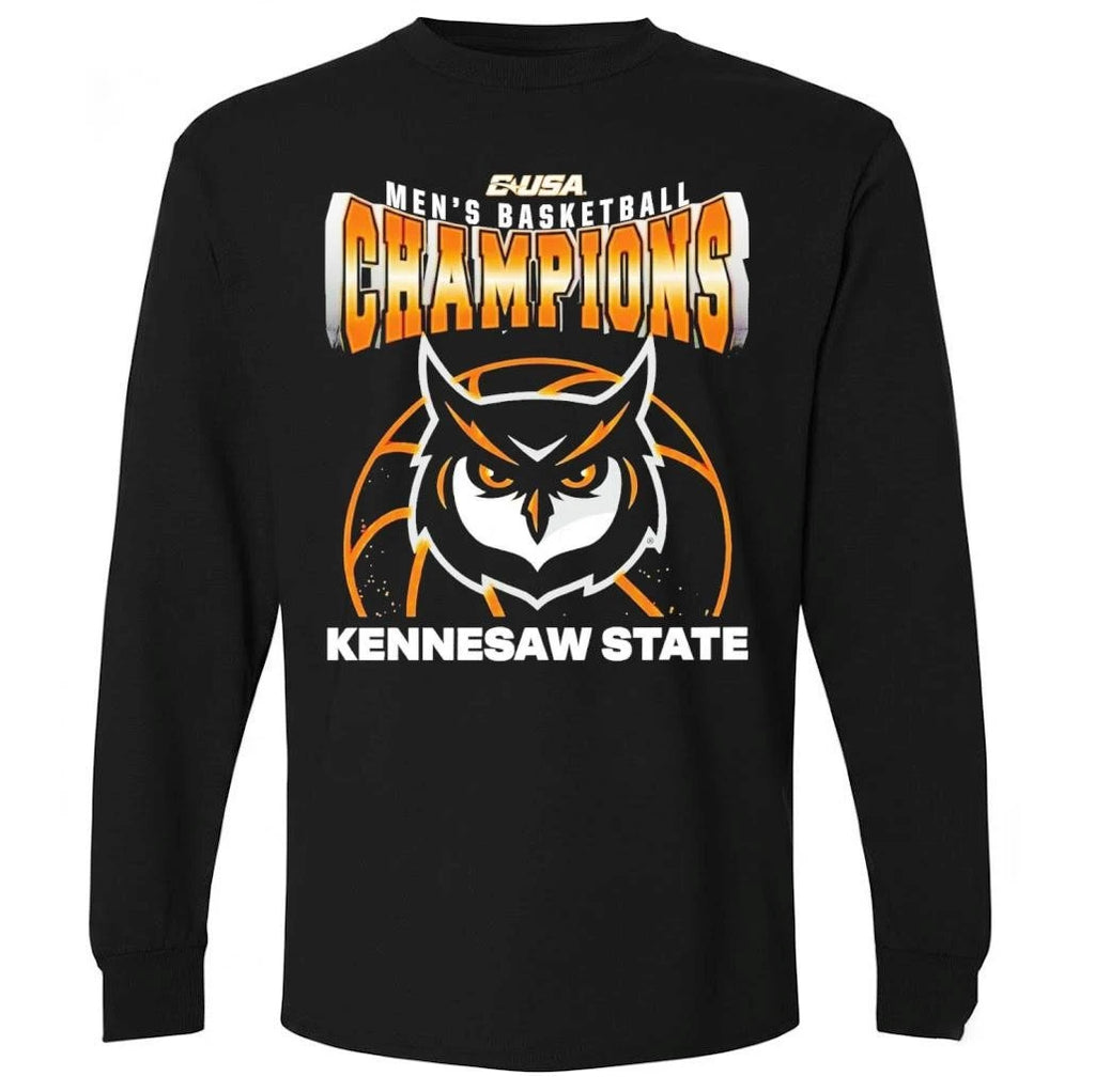 Kennesaw State Owls Champions C USA Men’s Basketball Tournament 2026 Mascot Shirt