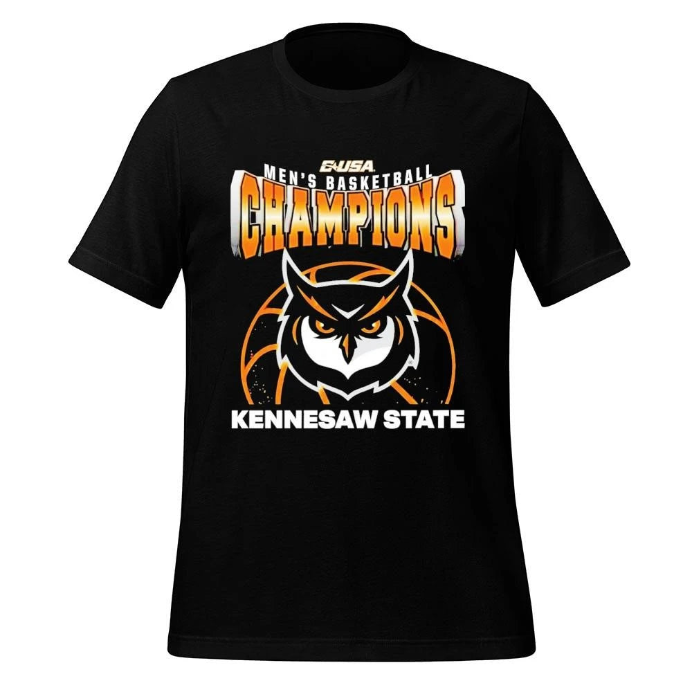 Kennesaw State Owls Champions C USA Men’s Basketball Tournament 2026 Mascot Shirt