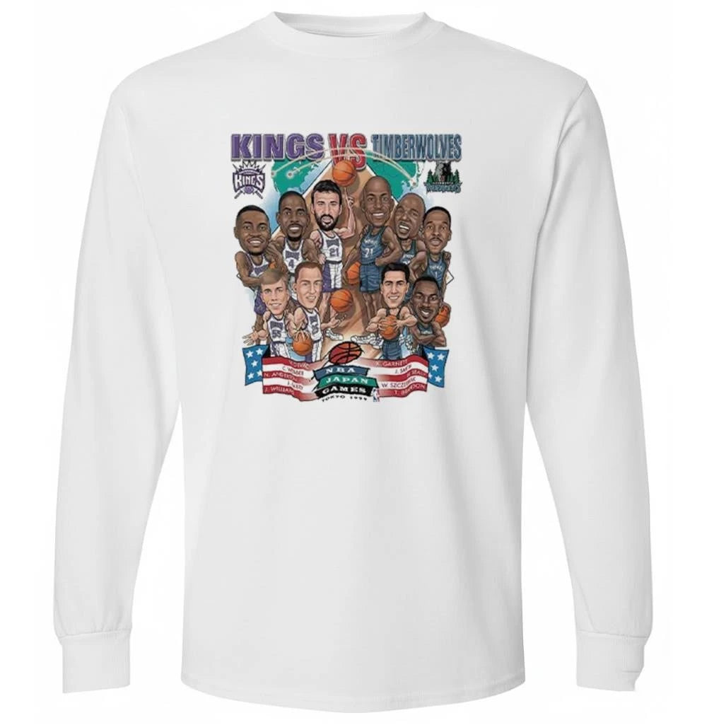 Kings Vs Timberwolves NBA Japan Games Tokyo 1999 Shirt