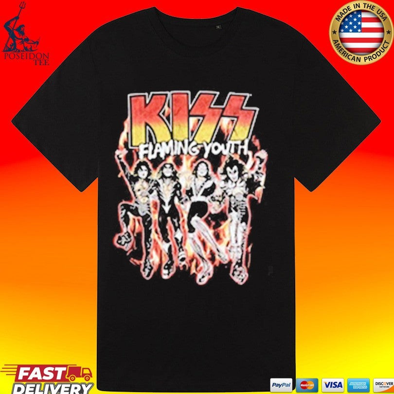 Kiss Flaming Youth God Of Thunder 7 Flaming Youth Single Cover T-shirt