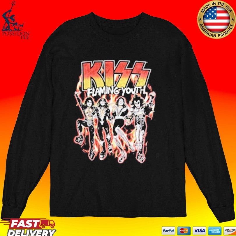 Kiss Flaming Youth God Of Thunder 7 Flaming Youth Single Cover T-shirt