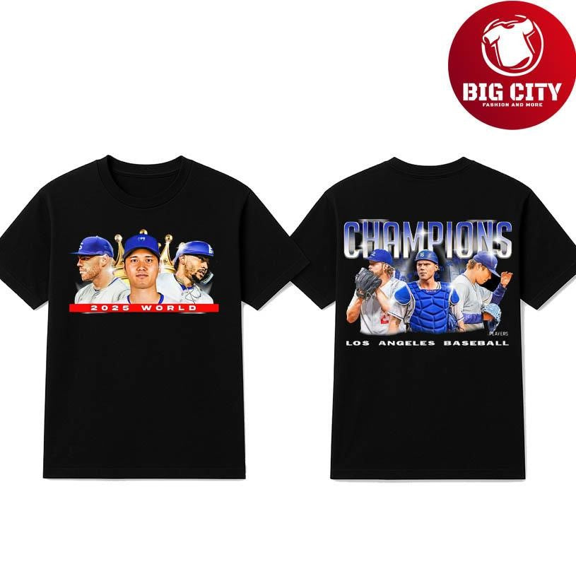 la dodgers 2025 world champions two sided shirt