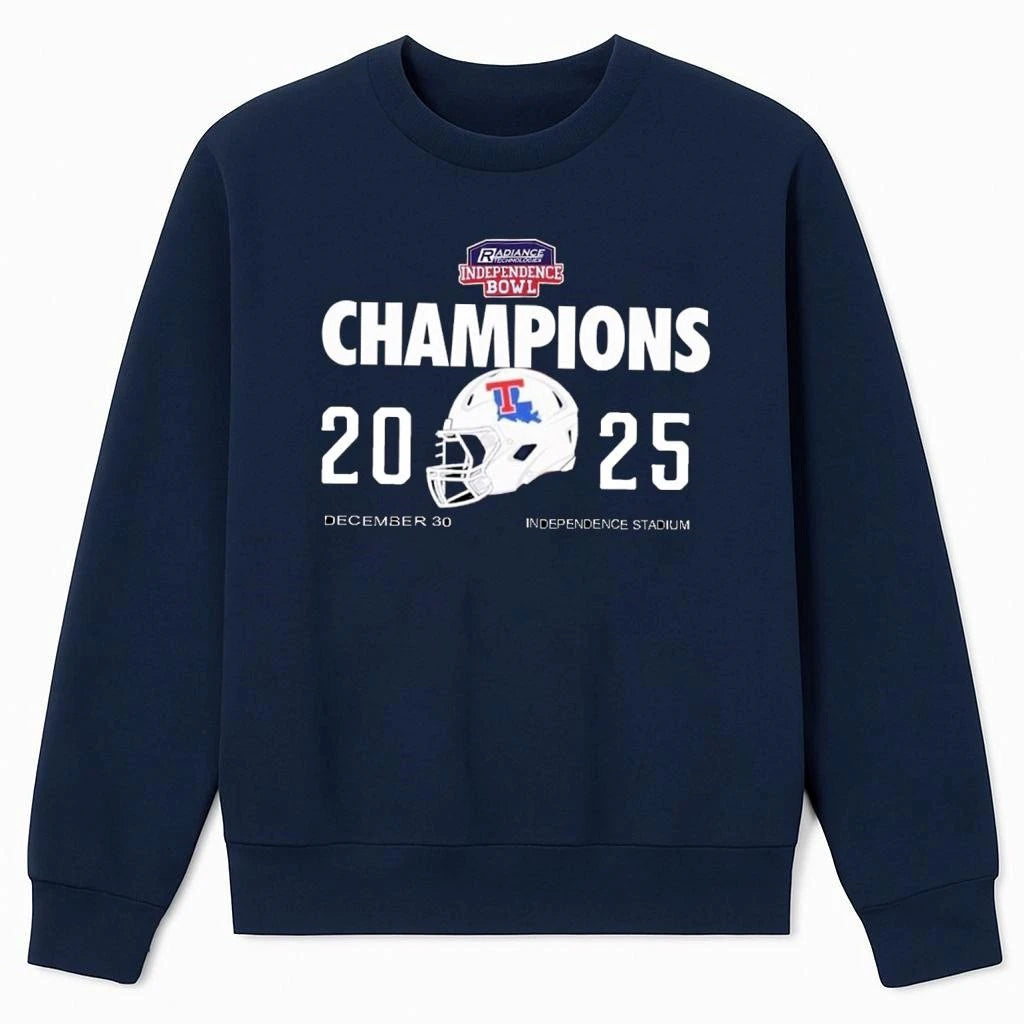 Louisiana Tech Bulldogs Football 2025 Champions Radiance Technologies Independence Bowl Helmet Shirt