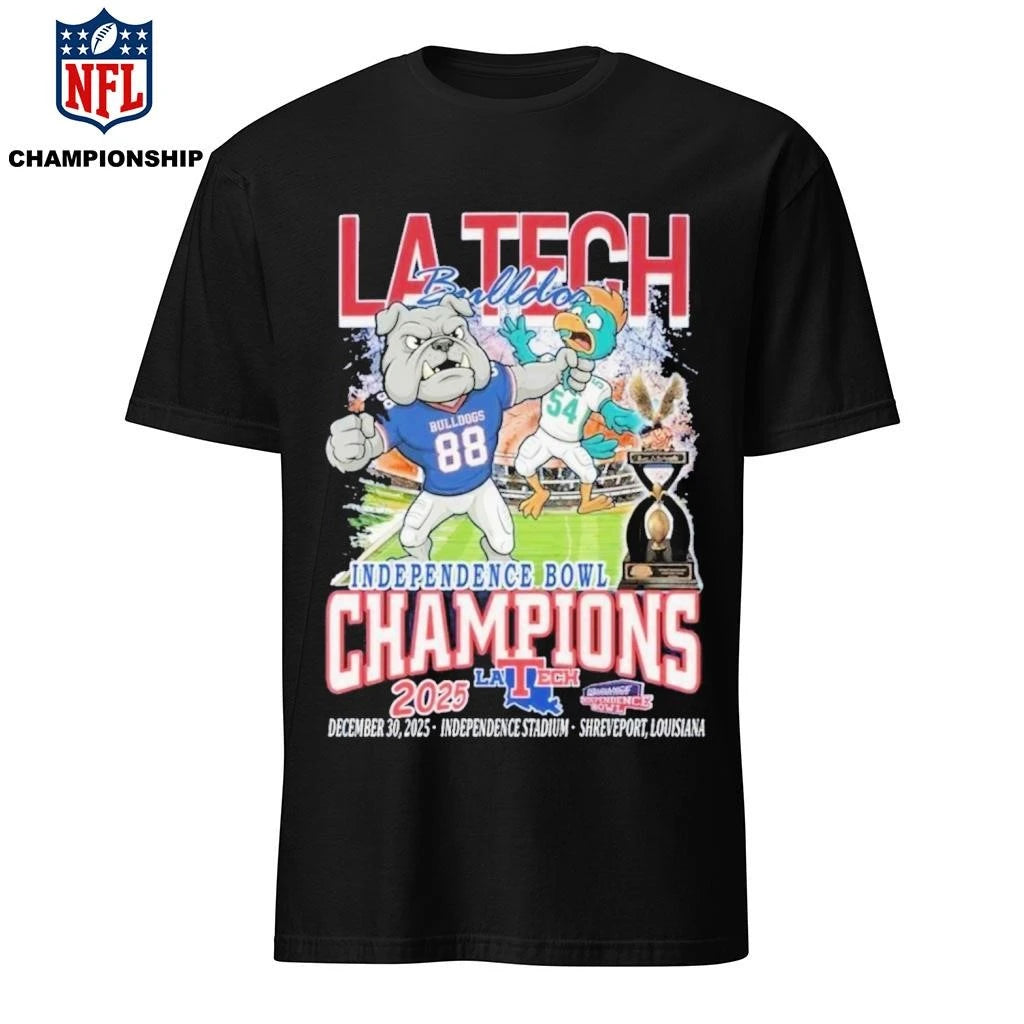 Louisiana Tech Bulldogs Independence Bowl 2025 Champions Mascot Shirt