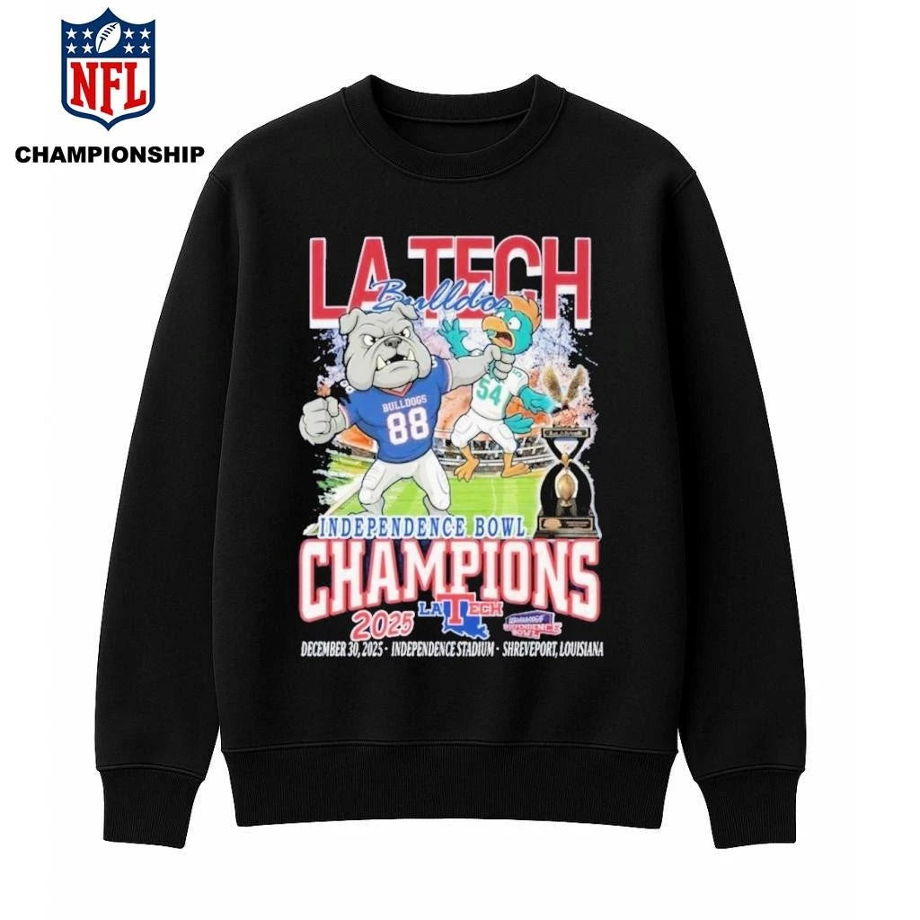 Louisiana Tech Bulldogs Independence Bowl 2025 Champions Mascot Shirt