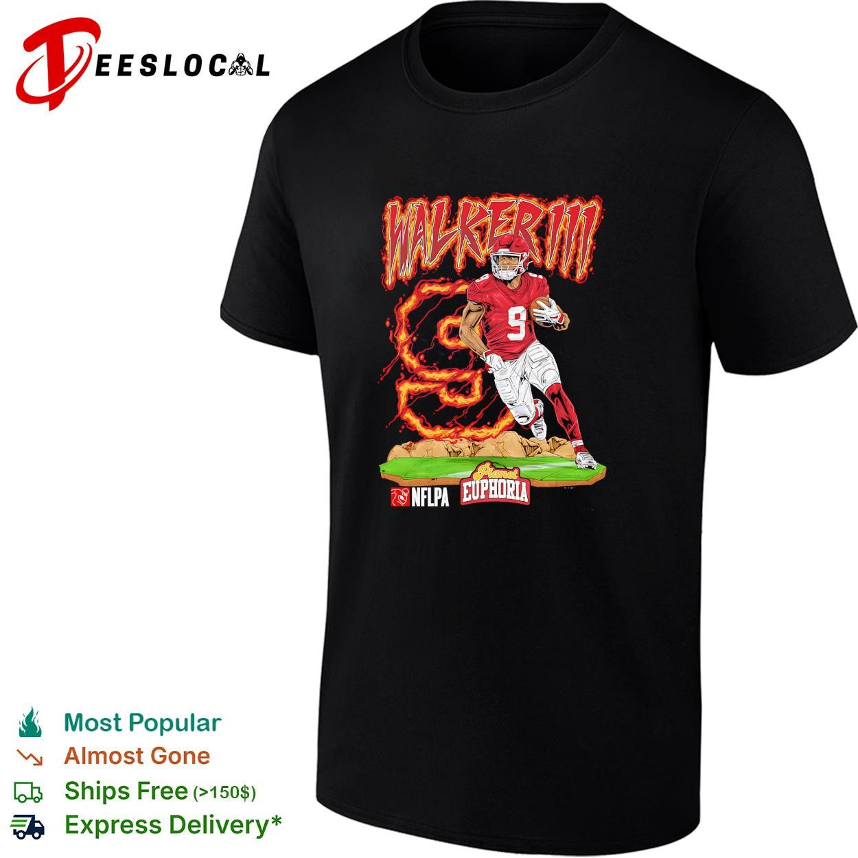 Kenneth Walker III Seattle Seahawks number 9 NFLPA Planet Euphoria graphic shirt