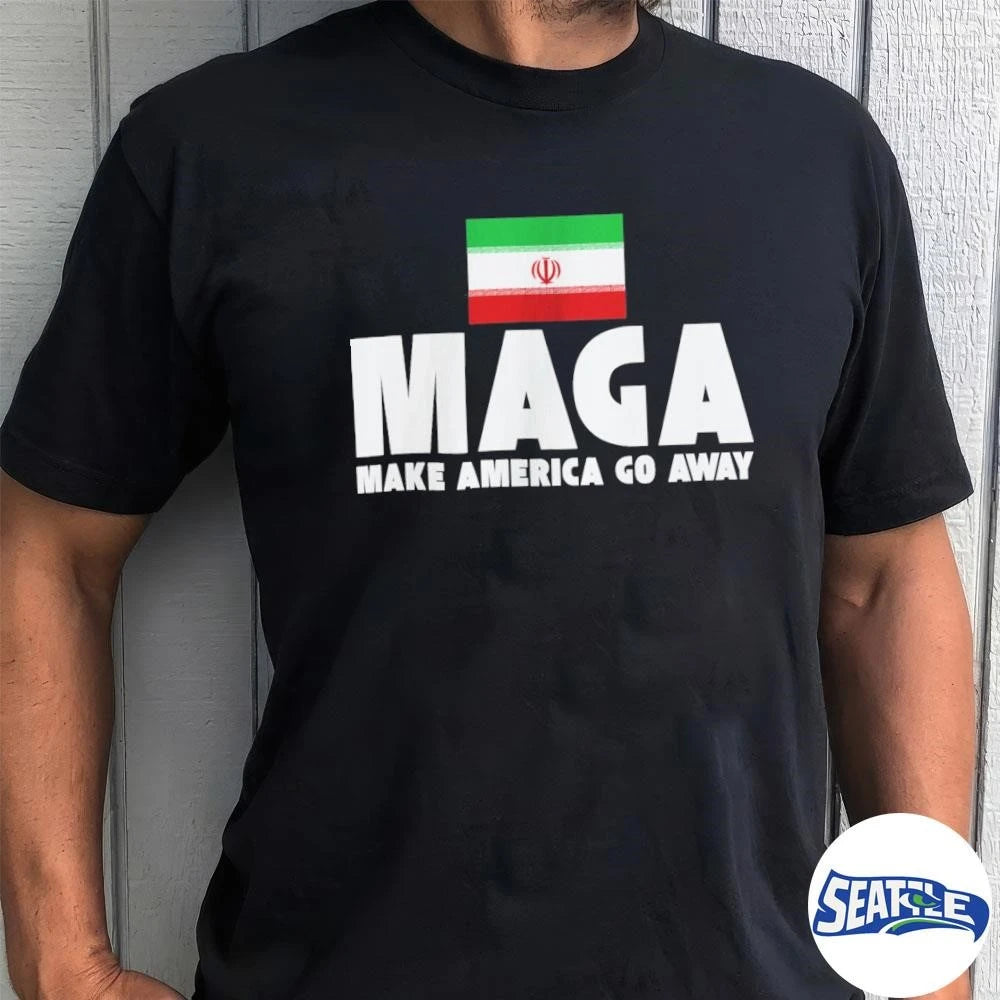 Make America Go Away Iran Flag MAGA Parody No War Iran 2026 shirt