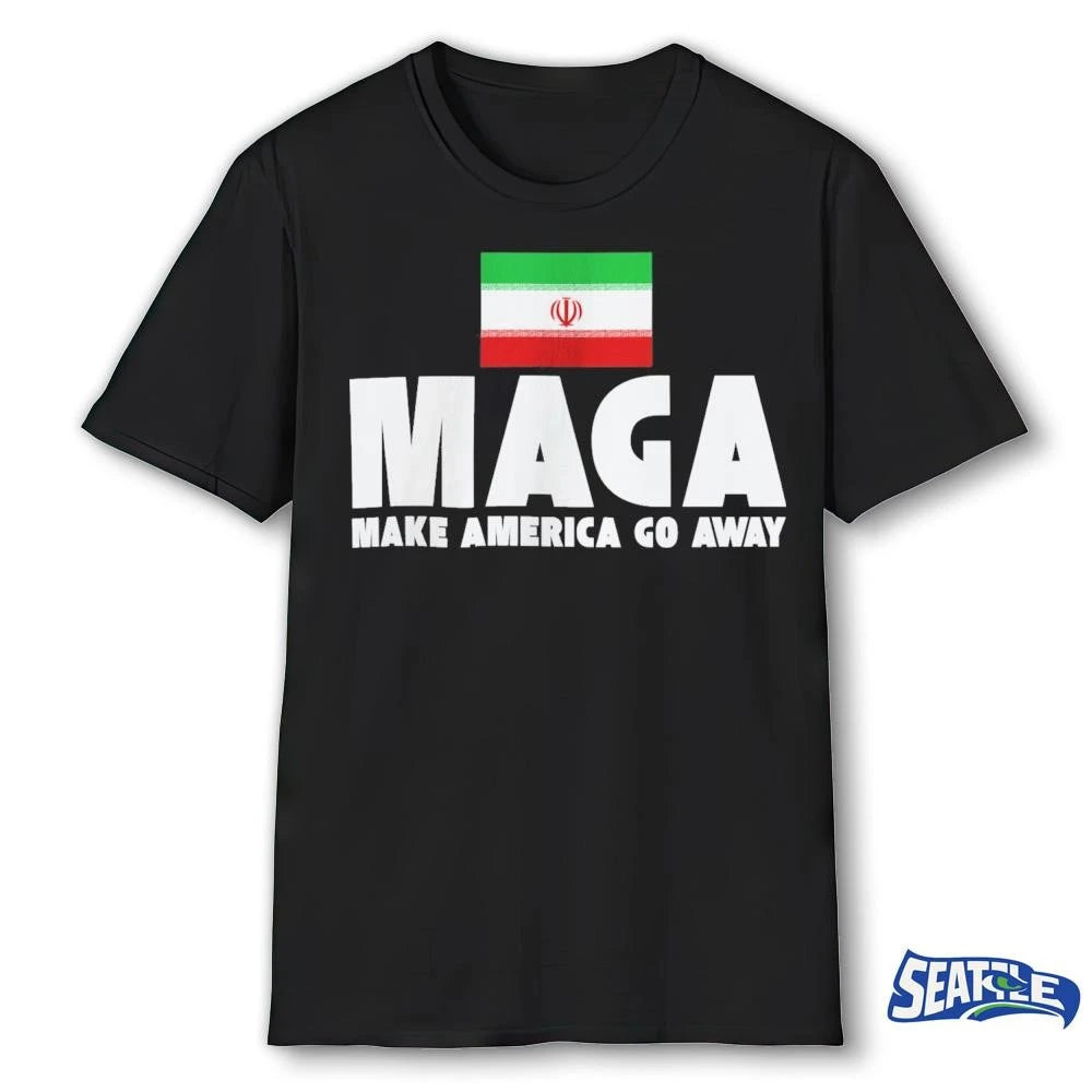 Make America Go Away Iran Flag MAGA Parody No War Iran 2026 shirt