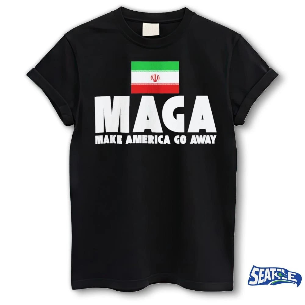 Make America Go Away Iran Flag MAGA Parody No War Iran 2026 shirt
