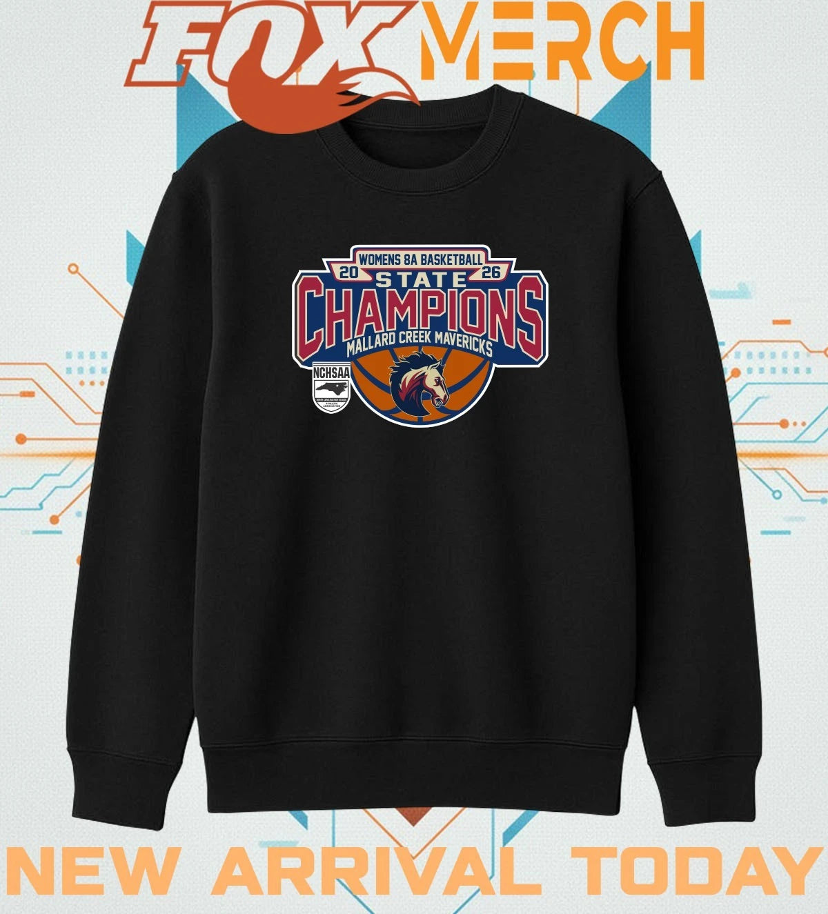 Mallard Creek Mavericks 2026 Women’s 8A Basketball State Champions t-shirt