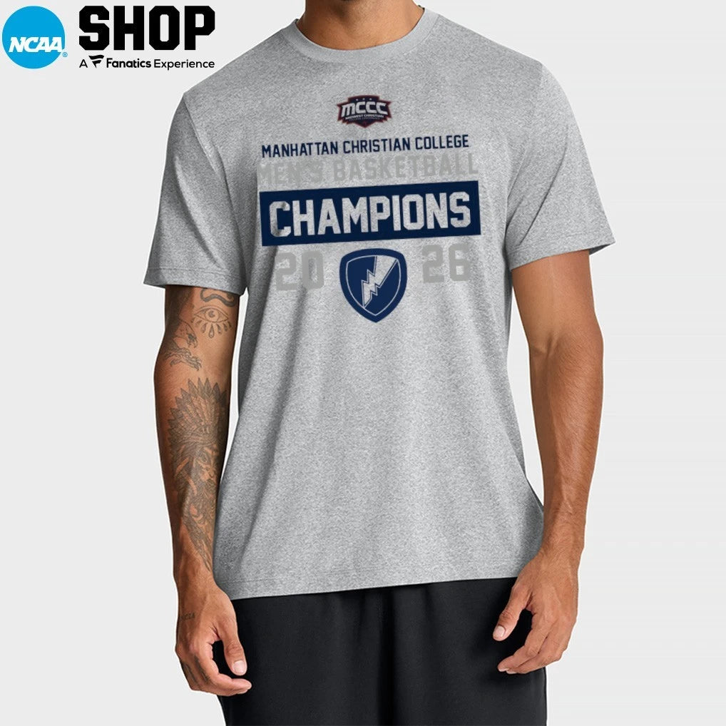 Manhattan Christian College Men’s Basketball 2026 MCCC Champions T-Shirt
