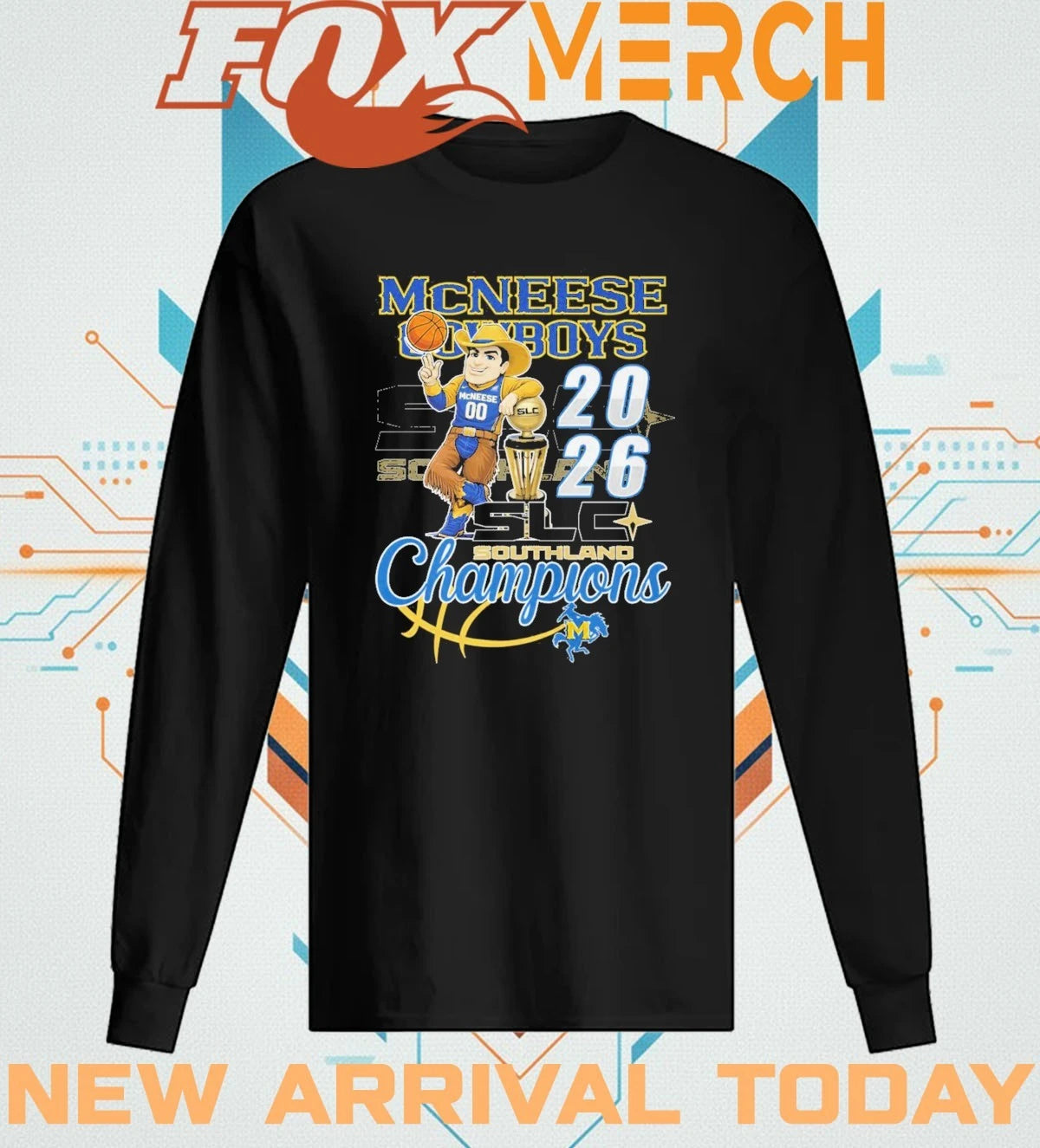 McNeese Cowboys 2026 Southland Champions mascot t-shirt