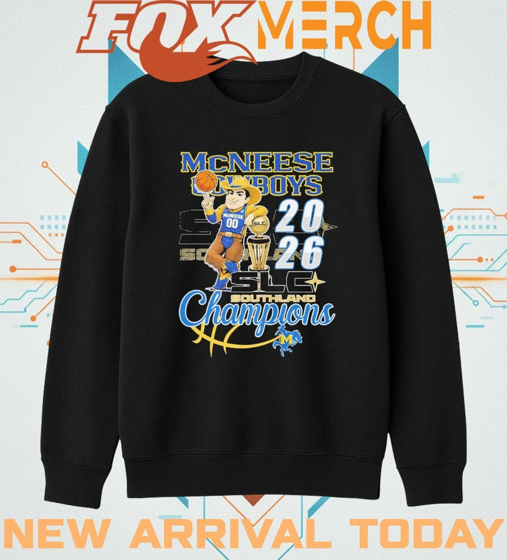 McNeese Cowboys 2026 Southland Champions mascot t-shirt
