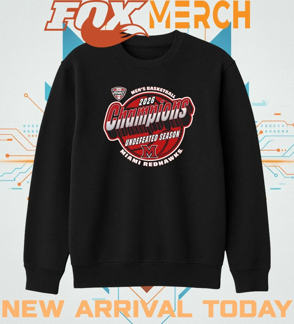 Miami RedHawks 2026 Men’s Basketball Undefeated Season MAC Champions t-shirt